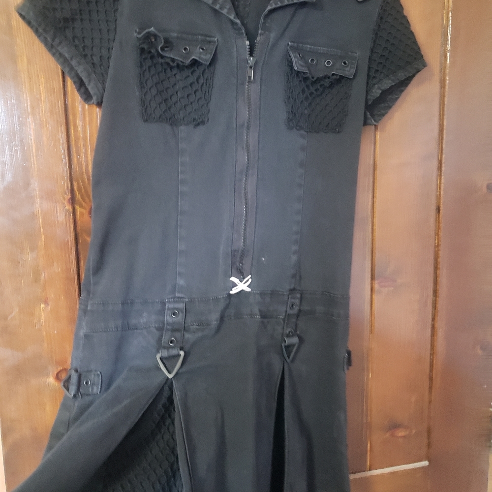 Black mesh goth cheerleader with bandage strap loops tripp nyc
